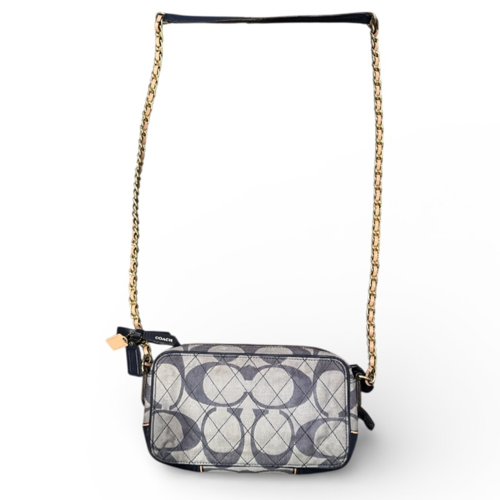 Coach Poppy Denim Quilted Signature C Flight Crossbody Bag - Picture 13 of 14